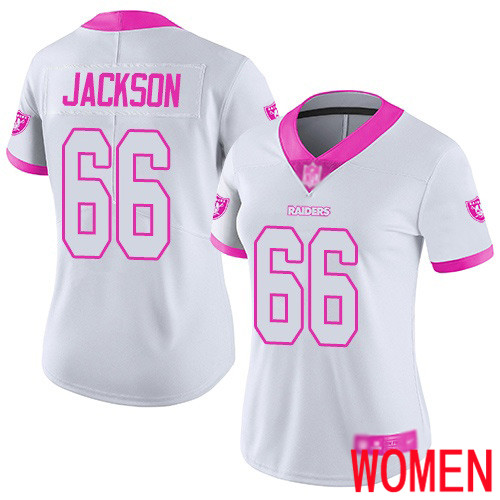 Oakland Raiders Limited White Pink Women Gabe Jackson Jersey NFL Football #66 Rush Fashion Jersey->youth nfl jersey->Youth Jersey
